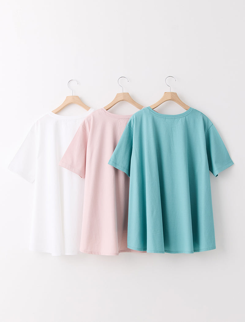 DRY COTTON JERSEY FLARED TEE