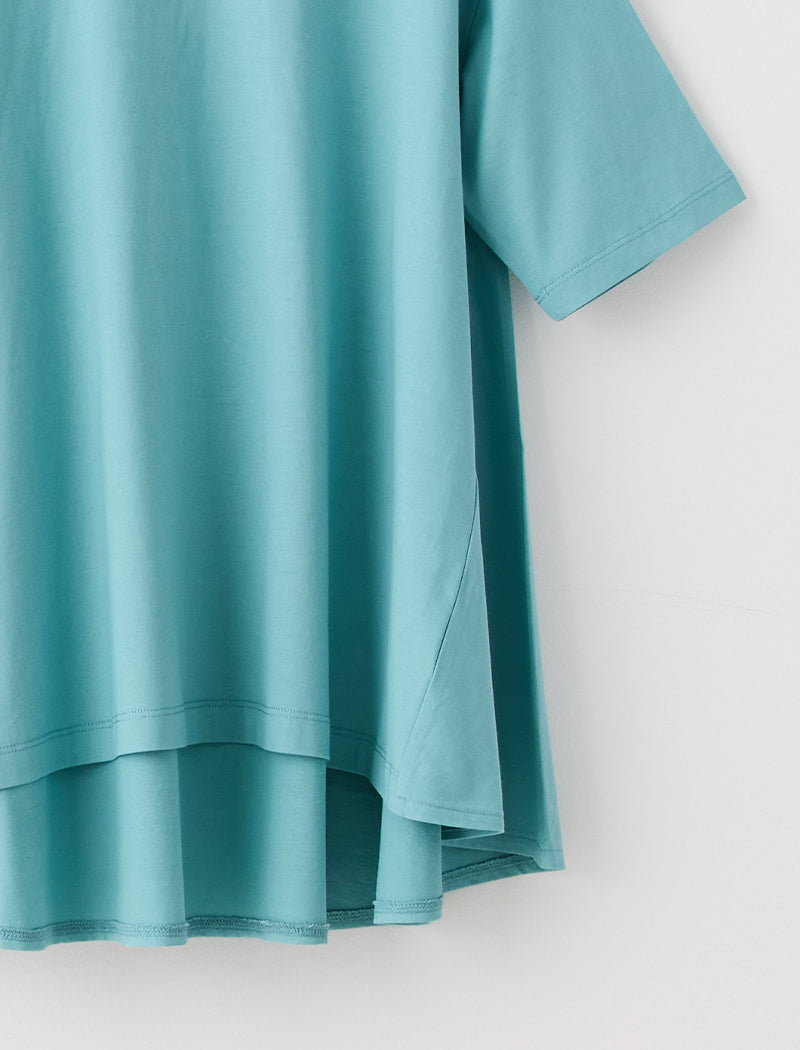 DRY COTTON JERSEY FLARED TEE