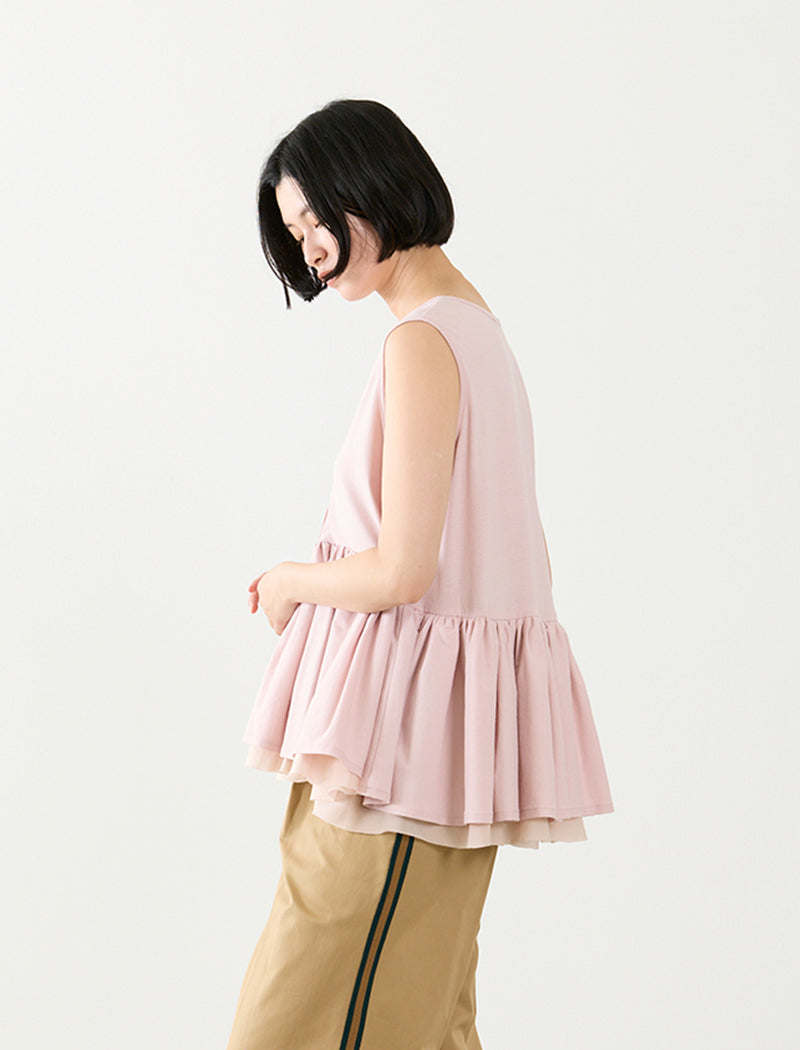 DRY COTTON JERSEY PEPLUM TEE