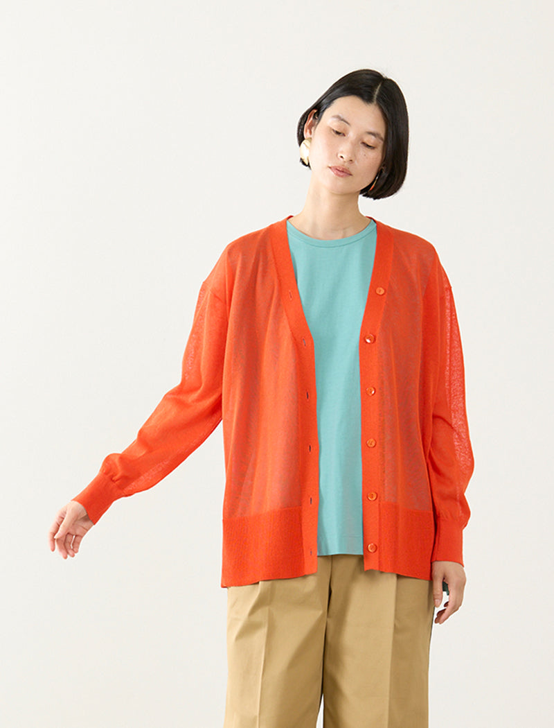 SEMI SHEER LINEN BLEND CARDIGAN