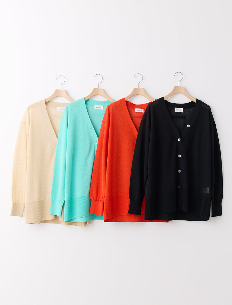SEMI SHEER LINEN BLEND CARDIGAN