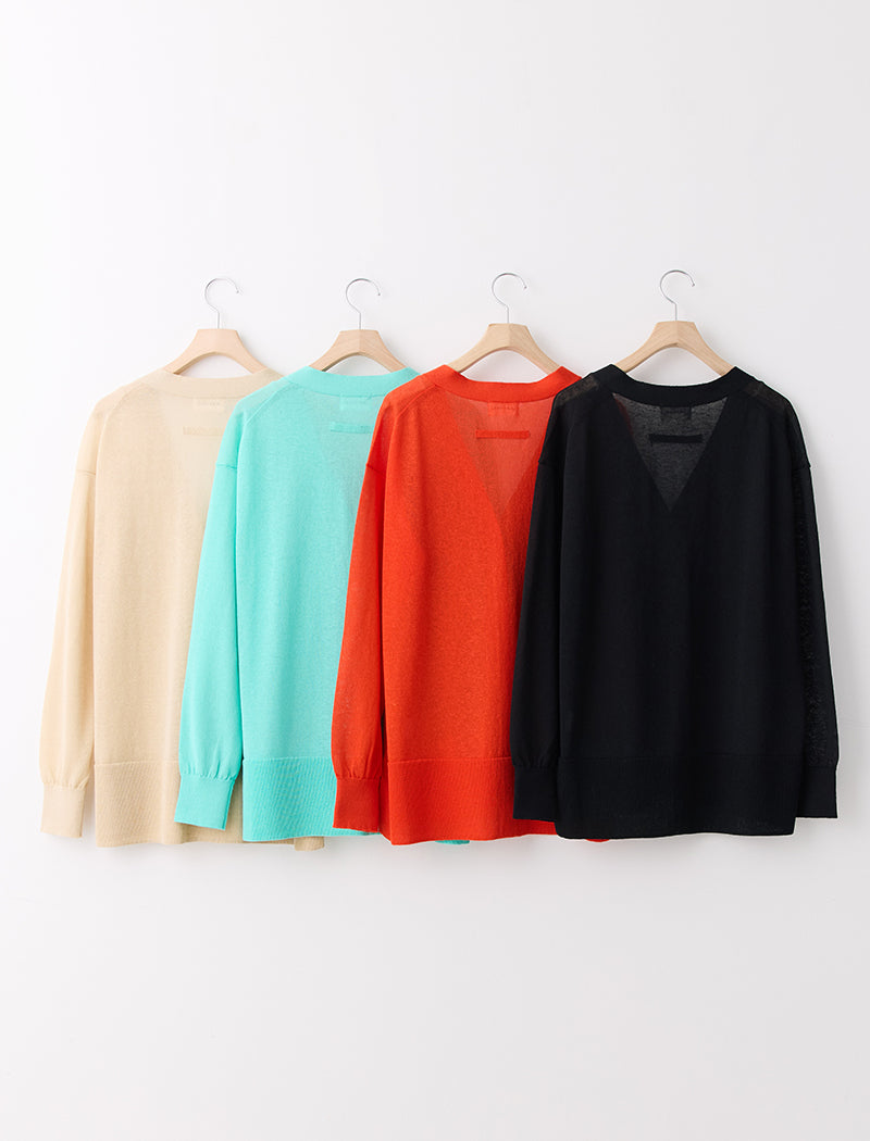 SEMI SHEER LINEN BLEND CARDIGAN