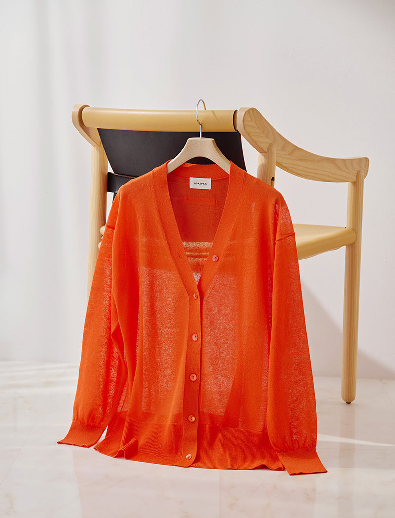 SEMI SHEER LINEN BLEND CARDIGAN