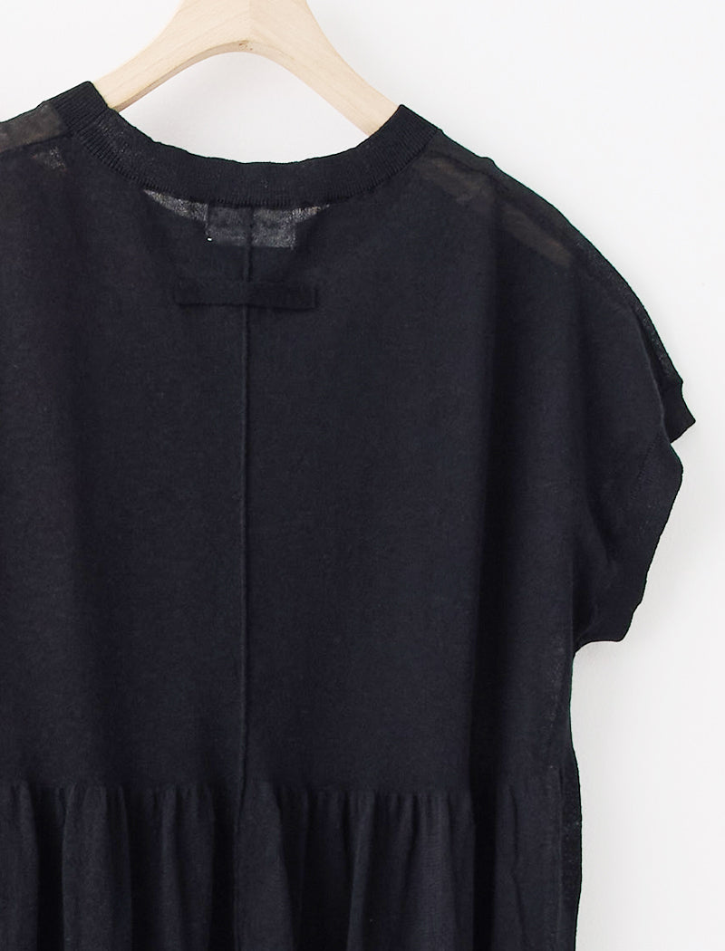 SEMI SHEER LINEN BLEND FLARED TOP