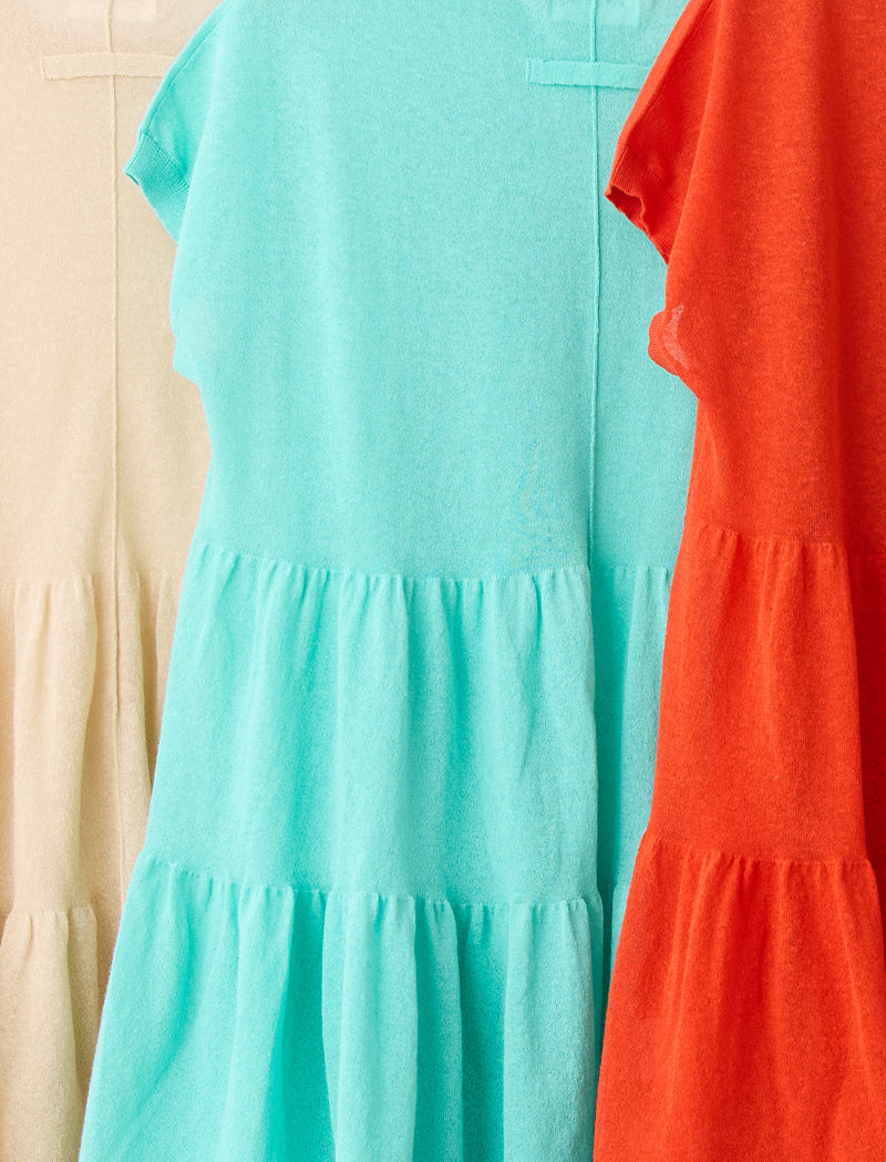 SEMI SHEER LINEN BLEND FLARED TOP