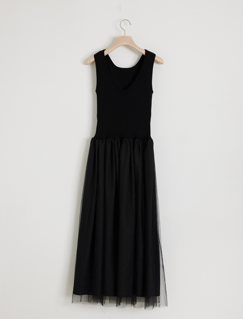 STRETCH COTTON MIDI DRESS
