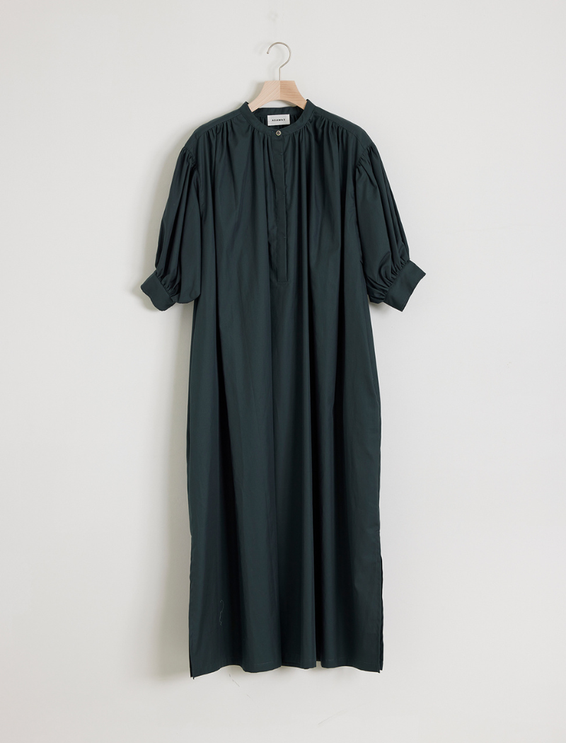 TWILL BAND-COLLAR DRESS